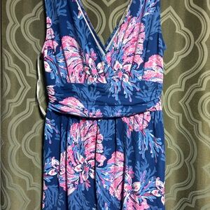 Lilly Pulitzer Blue and Pink Floral Mini Dress